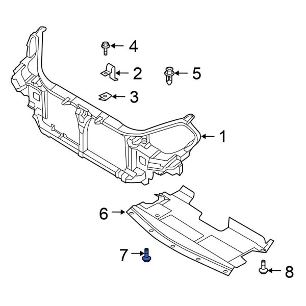 Radiator Support Splash Shield Screw