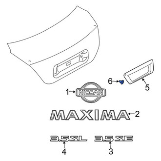 Nissan OE - Rear Deck Lid Finish Panel Clip
