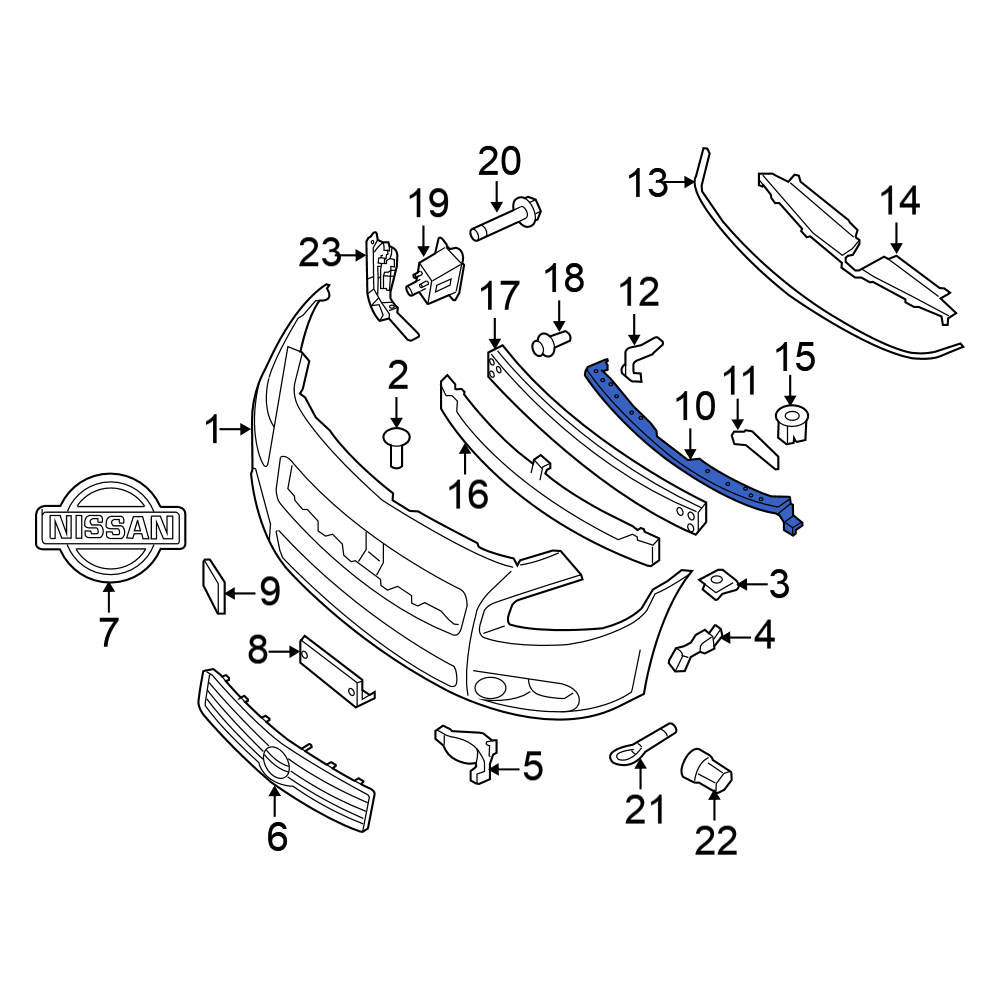 940【純正】NISSAN TERRANO 取扱説明書 Nissan OE 622409N00A - Front Bumper Cover Support Rail