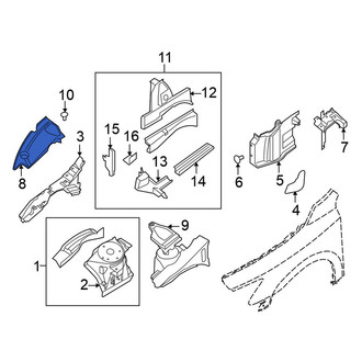 Nissan OE - Front Right Upper Fender Splash Shield