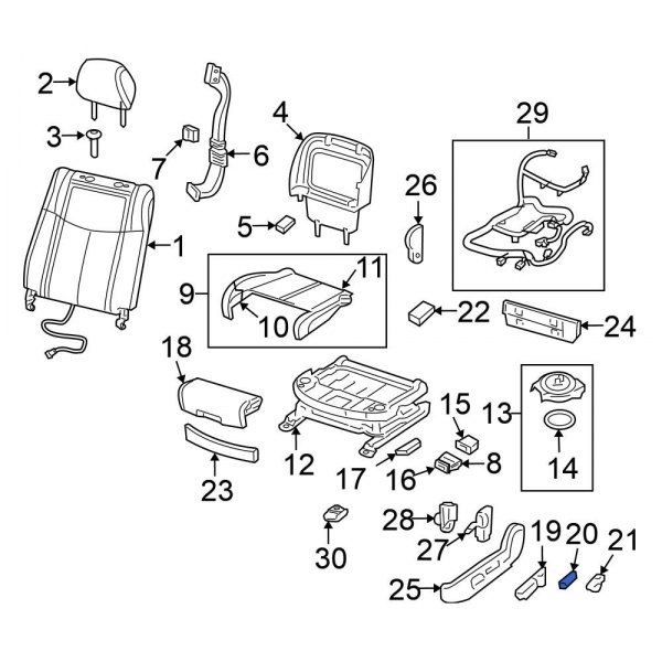 Power Seat Switch Knob