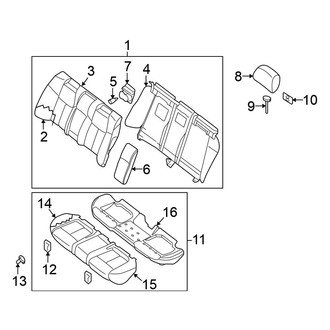 Nissan OE - Seats & Tracks - Rear Seat Components (W/O Split Fold Down 60/40)