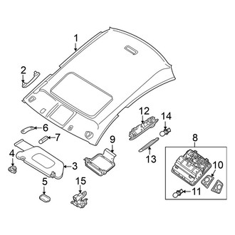 Nissan OE - Roof - Interior Trim (With Dual Panel Sunroof)