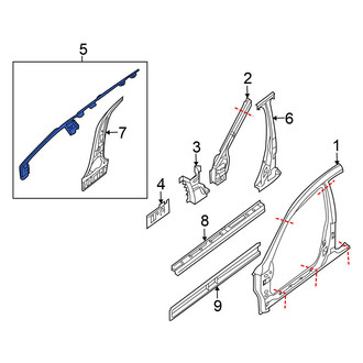Nissan OE - Right Inner Roof Side Rail