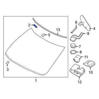 Nissan OE - Front Upper Windshield Spacer