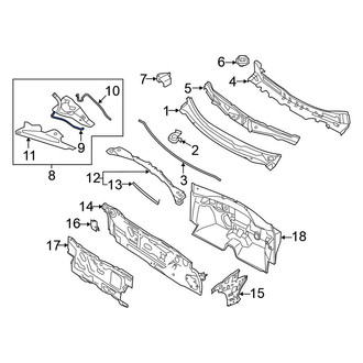 Nissan OE - Front Right Cowl Panel Reinforcement Seal