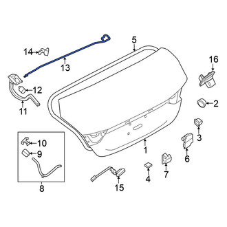 Nissan OE - Rear Left Trunk Torque Rod