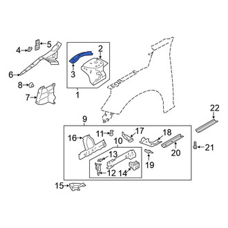 Nissan OE - Front Left Fender Apron Extension