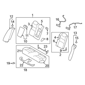 Nissan OE - Seats & Tracks - Rear Seat Components