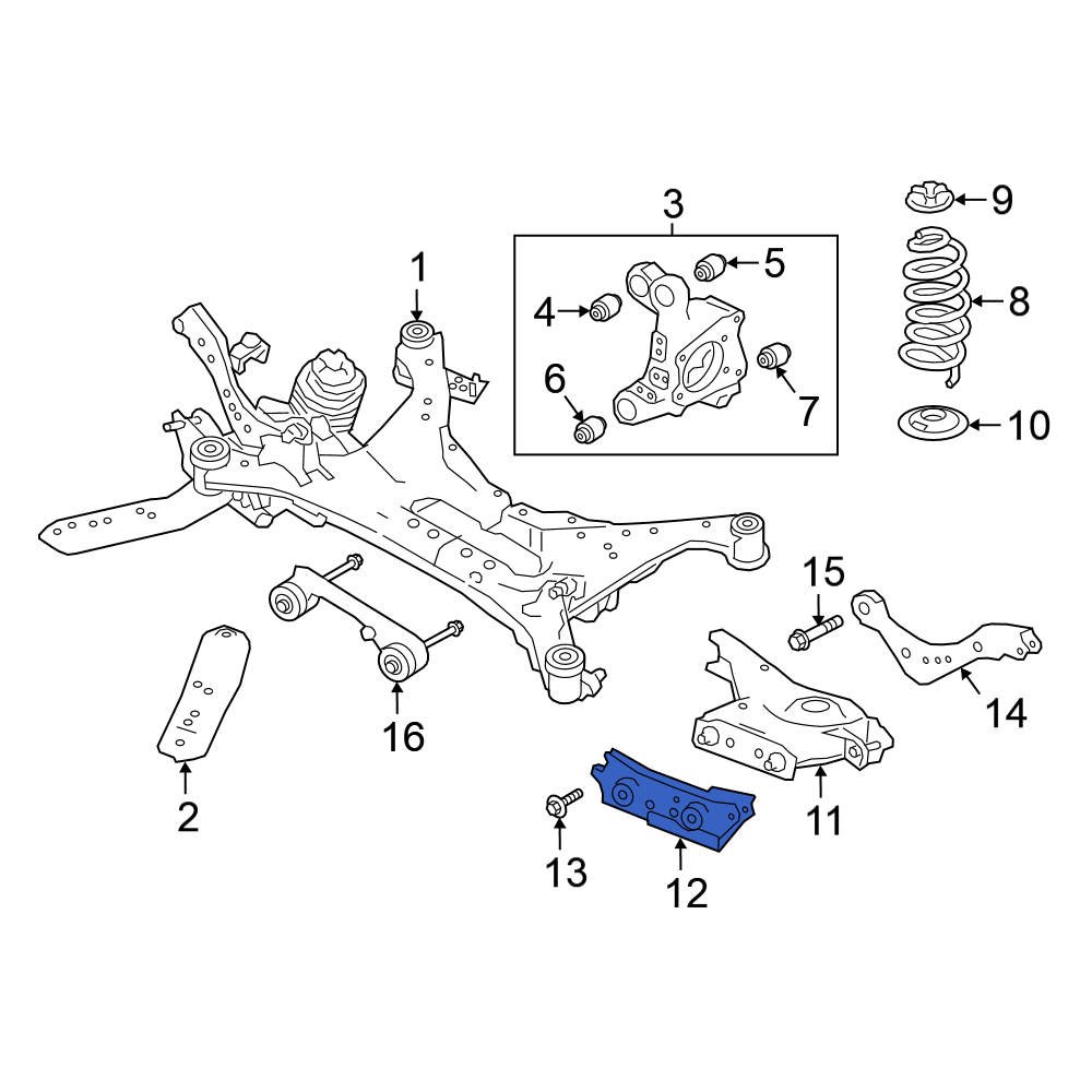 Nikaページ Nissan OE 551A06CA0A - Rear Right Suspension Track Bar
