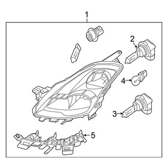 Nissan OE - Front Lamps - Headlamp Components (Halogen), (Coupe)
