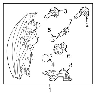 Nissan OE - Front Lamps - Headlamp Components (Halogen), (Coupe)