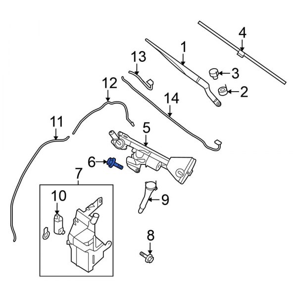 Windshield Wiper Motor Bolt