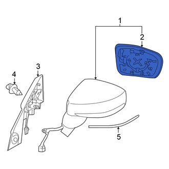Nissan OE - Front Left Door Mirror Glass