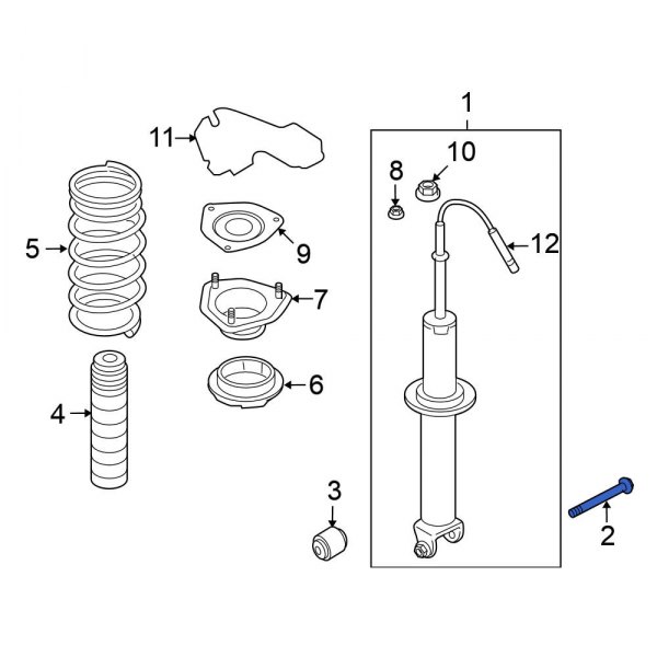Nissan OE 56280JF00A Rear Suspension Strut Bolt