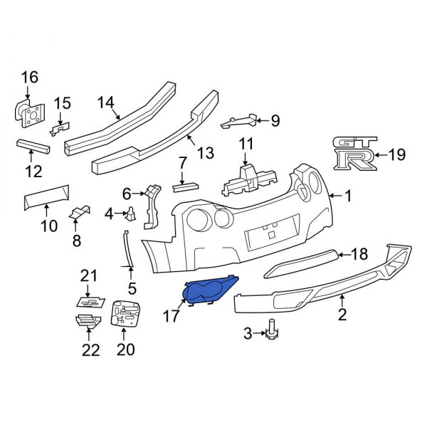 Nissan OE 85064JF00A Rear Bumper Cover Heat Shield
