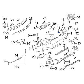 Nissan OE - Bumper Cover Support Rail Clip