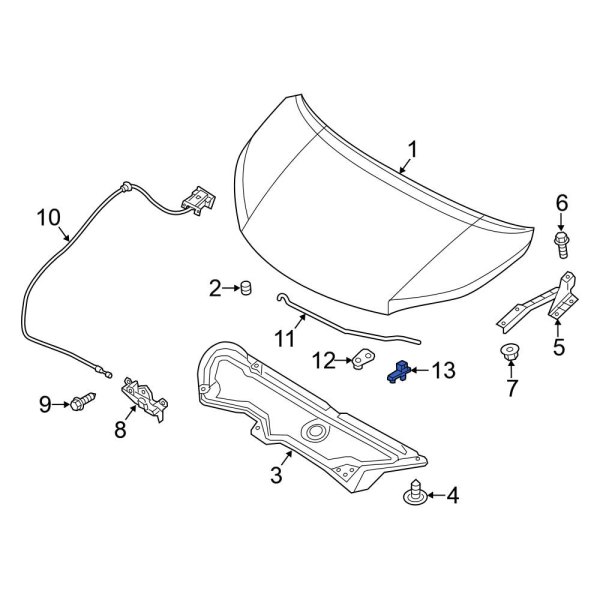 Nissan OE 65773CY00B - Hood Prop Rod Grommet