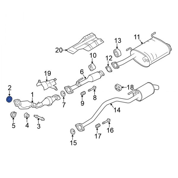 Nissan OE 206951KT0A Catalytic Converter Seal