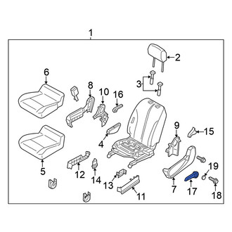 Nissan OE - Front Left Seat Height Adjuster Handle