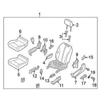 Nissan OE - Front Left Seat Height Adjuster Handle Cover