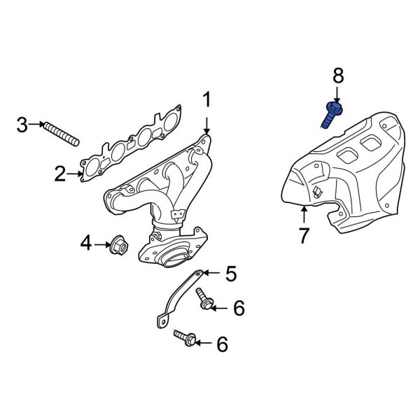 Nissan OE 14069CV05A Exhaust Manifold Heat Shield Bolt