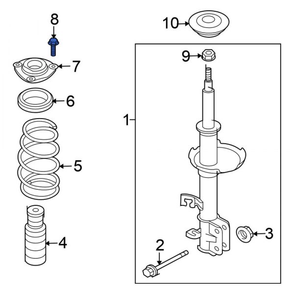 Suspension Strut Mount Bolt