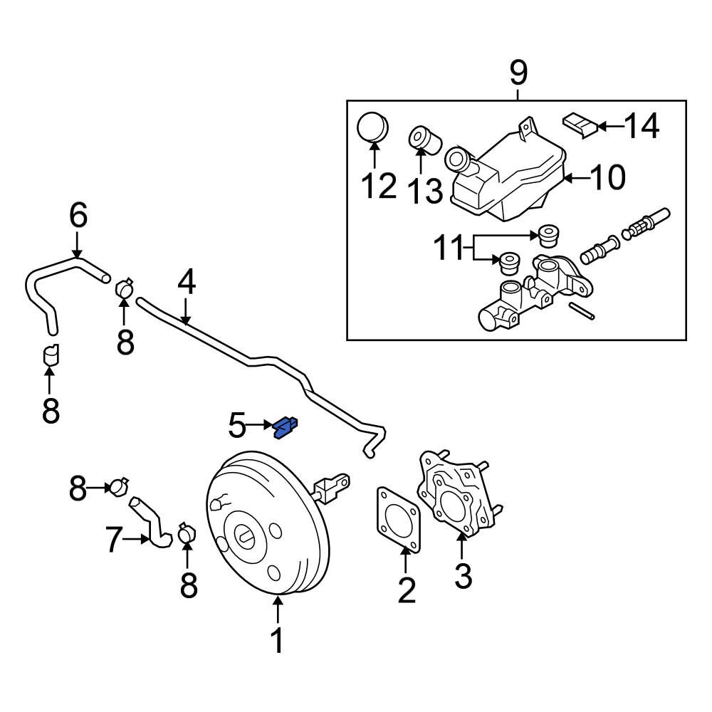 Nissan OE 474920P001 Power Brake Booster Vacuum Hose Connector Clip