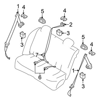 Nissan OE - Restraint Systems - Rear Seat Belts (Sedan)