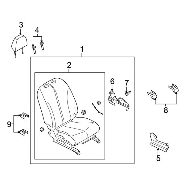 Seats & Tracks - Front Seat Components (Passenger Seat)