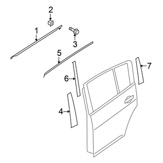 Nissan OE - Rear Door - Exterior Trim (1.8 S / 1.8 SL)