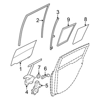 Nissan OE - Rear Door - Glass & Hardware