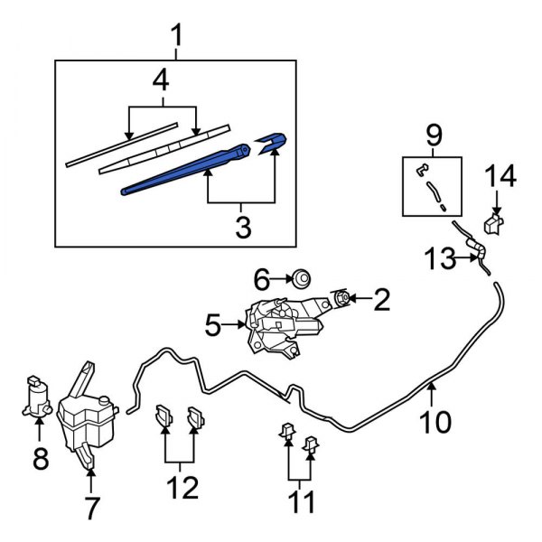 Back Glass Wiper Arm