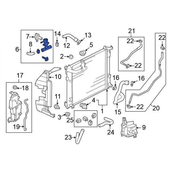 Nissan OE 214183AB3A Engine Coolant Filler Neck