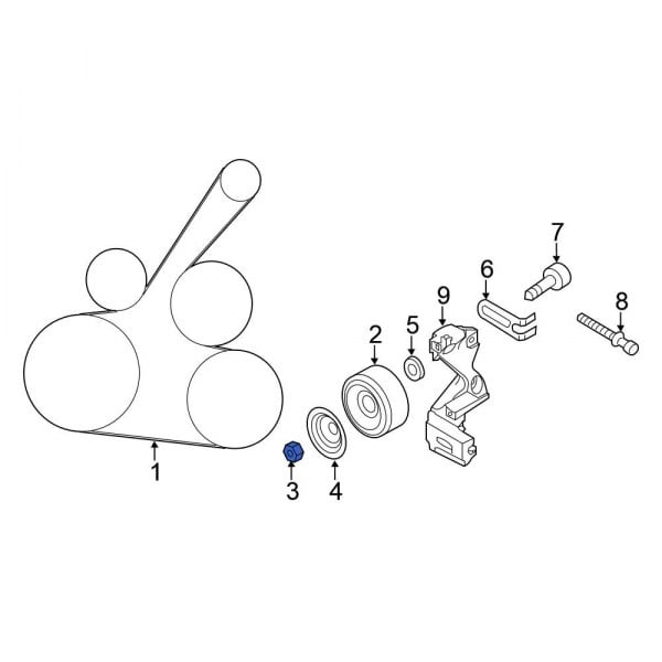 Nissan OE 119301HC0B Accessory Drive Belt Idler Pulley Nut