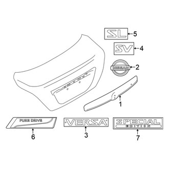Nissan OE - Trunk Lid - Exterior Trim (1.6 S / 1.6 SL / 1.6 SV)