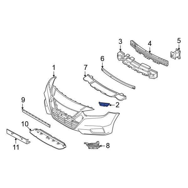 Nissan OE 622255EE0A Front Left Bumper Cover Bracket