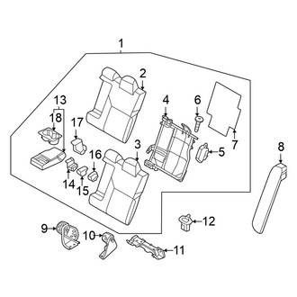 Nissan OE - Seats & Tracks - Rear Seat Components (60% Side, Seat Back Components, Split-Bench Seat)