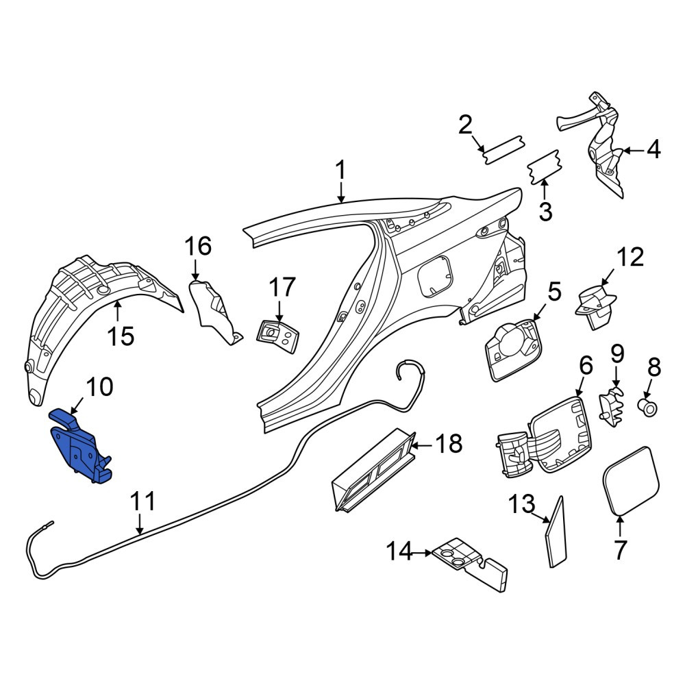 Nissan OE 846423AW0A - Rear Fuel Door Release Handle