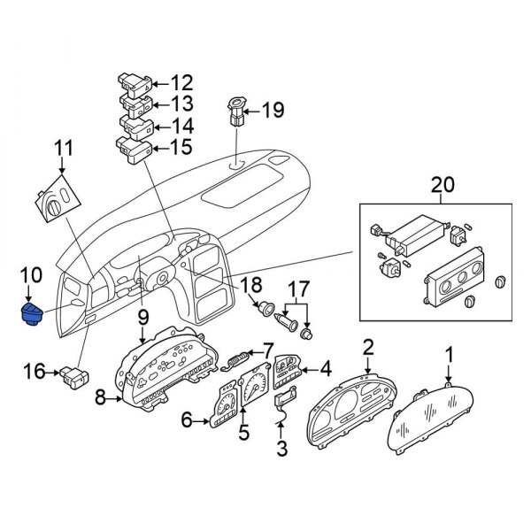 Nissan OE 873177B020 Front Power Seat Switch