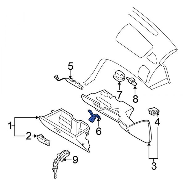 Glove Box Door Striker