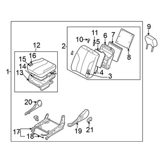 Nissan OE - Seats & Tracks - Front Seat Components (Manual Seat, W/O Side Air Bag)