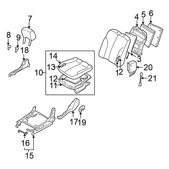 Nissan OE - Seats & Tracks - Front Seat Components (Manual Seat, With Side Air Bag)