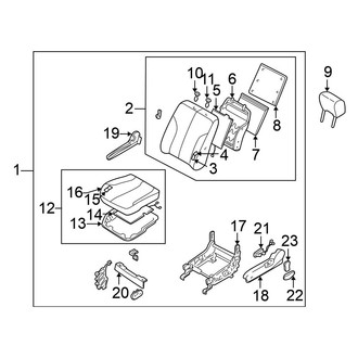 Nissan OE - Seats & Tracks - Front Seat Components (Power Seat, W/O Side Air Bag)