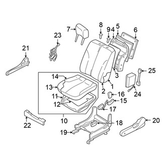 Nissan OE - Seats & Tracks - Front Seat Components (Power Seat, With Side Air Bag)