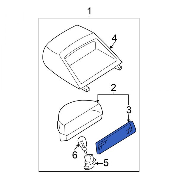 Center High Mount Stop Light Lens