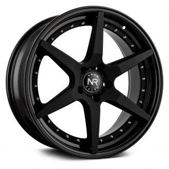 NOIR ELITE® - NR102 Matte Black with Gloss Black Lip and Chrome Rivets