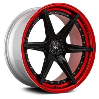 NOIR ELITE® - NR104 Gloss Black with Red Lip and Chrome Rivets