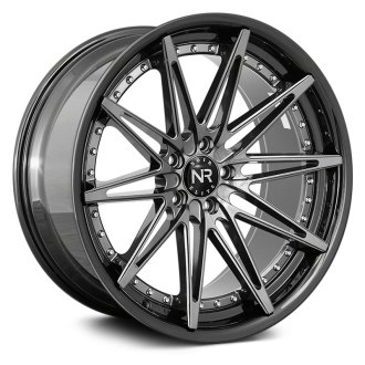 NOIR ELITE® - NR108 Gunmetal with Gloss Black Lip and Chrome Rivets