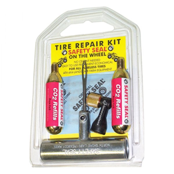 North Shore Labs® - ATV Tire Repair Kit with 2 CO2 Cartridges Inflator 6 4" Inserts Insertion Tool in Case